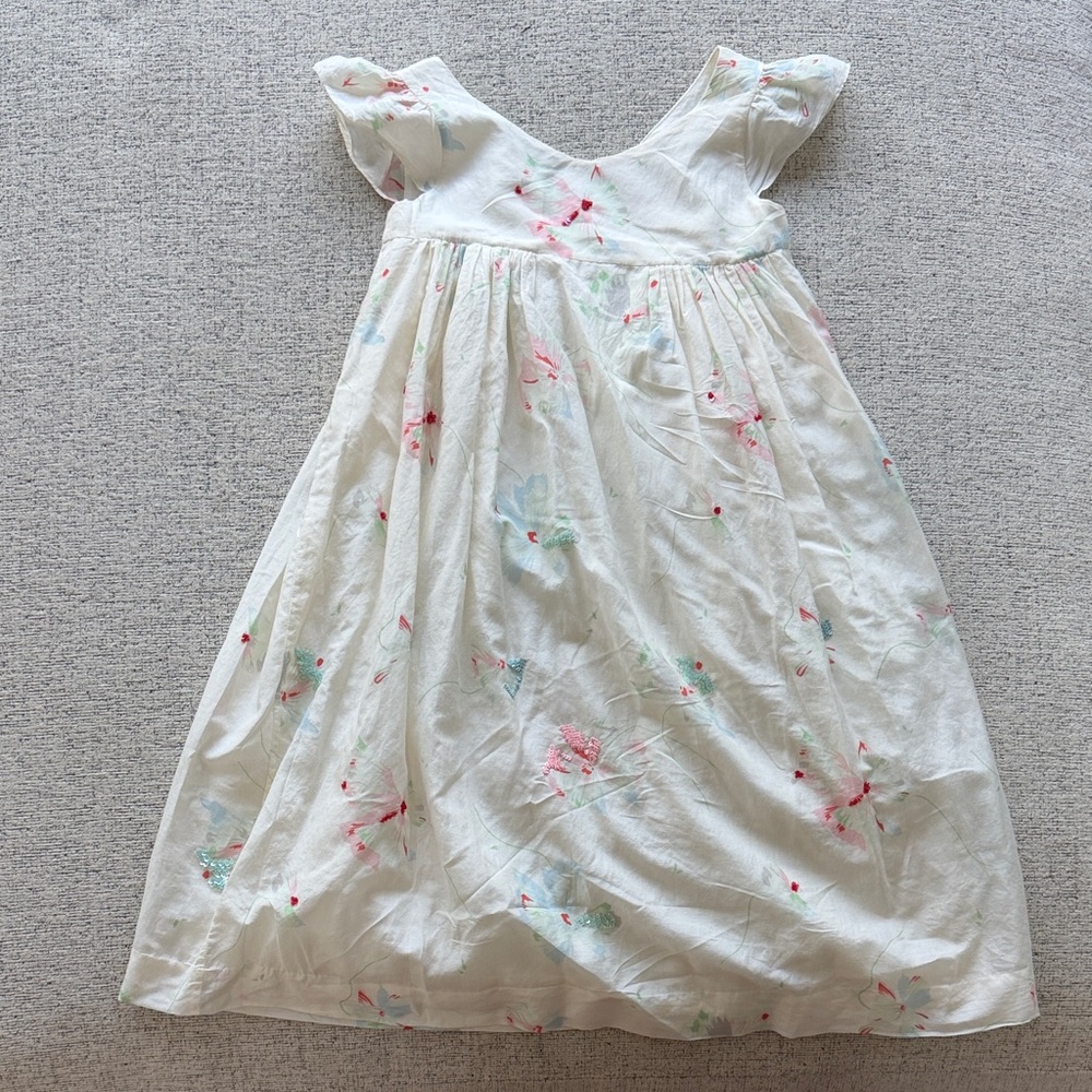 Bonpoint White Dress with Subtle Pink Hues and sequence